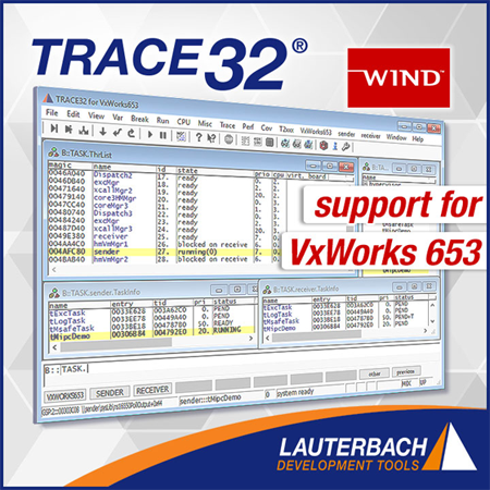 TRACE32 provides JTAG Debug Support for VxWorks 653